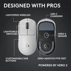 Logitech Pro X Superlight 2c (Compact) LIGHTSPEED Wireless Gaming Mouse 44K DPI, 53g, White