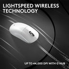 Logitech Pro X Superlight 2c (Compact) LIGHTSPEED Wireless Gaming Mouse 44K DPI, 53g, White
