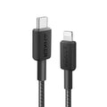 Anker 322 USB-C to Lightning braided cable 6ft black front view Kuwait