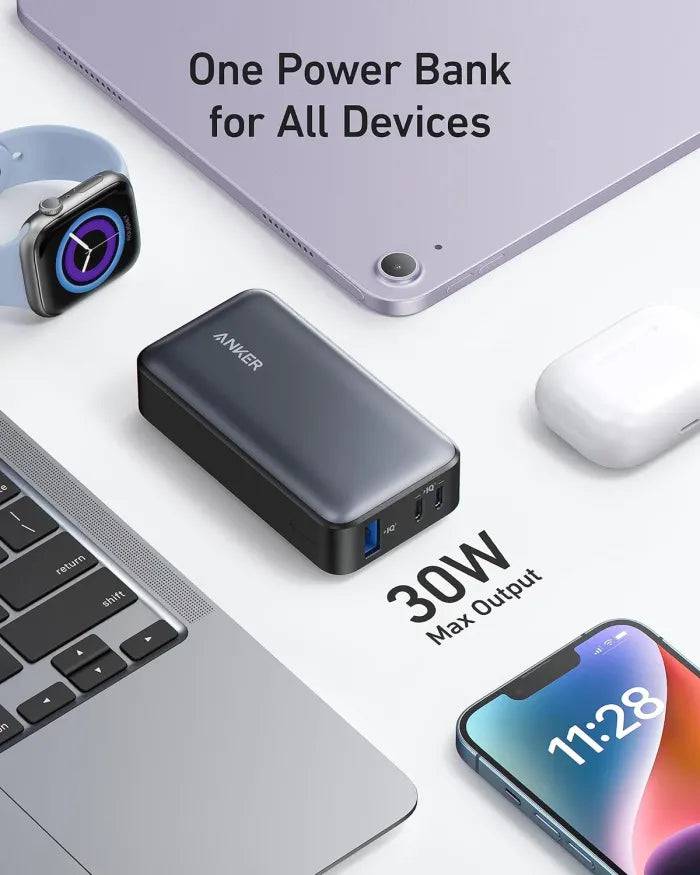 Anker 533 power bank violet charging phone