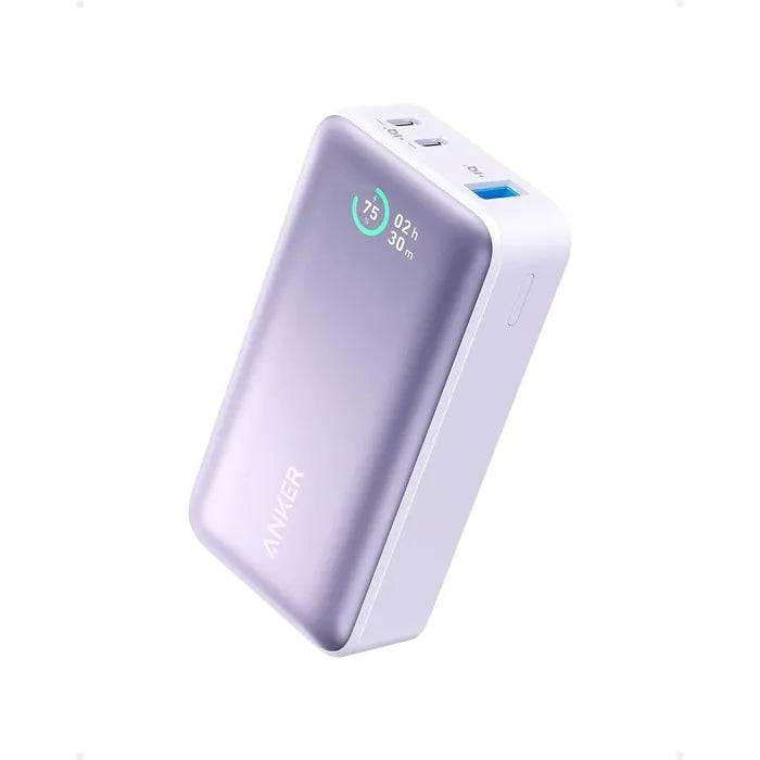Anker 533 PowerCore 10000mAh 30W power bank violet with display front view Kuwait