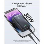 Anker 533 power bank black digital display detail