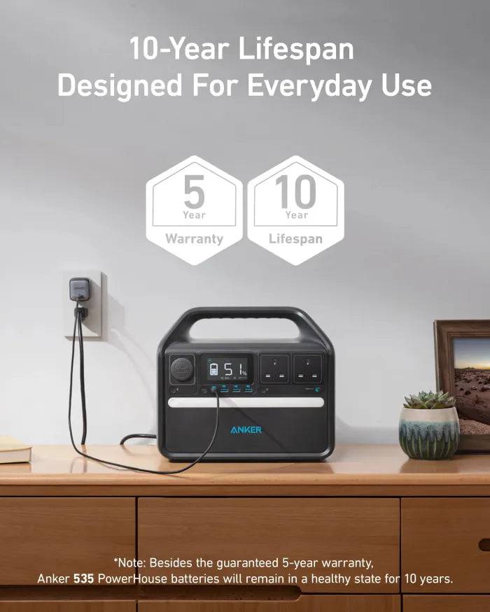 Anker 535 power station AC outlets and USB ports detail