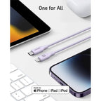 Anker 542 USB-C to Lightning cable coiled blue