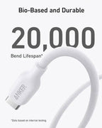 Anker 542 USB-C to Lightning cable coiled white
