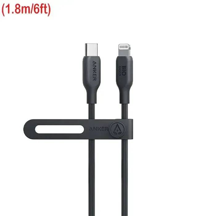 Anker 542 USB-C to Lightning bio-based cable 6ft black front view Kuwait