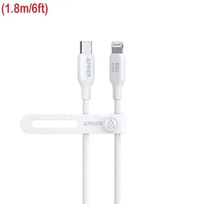 Anker 542 USB-C to Lightning bio-based cable 6ft white front view Kuwait