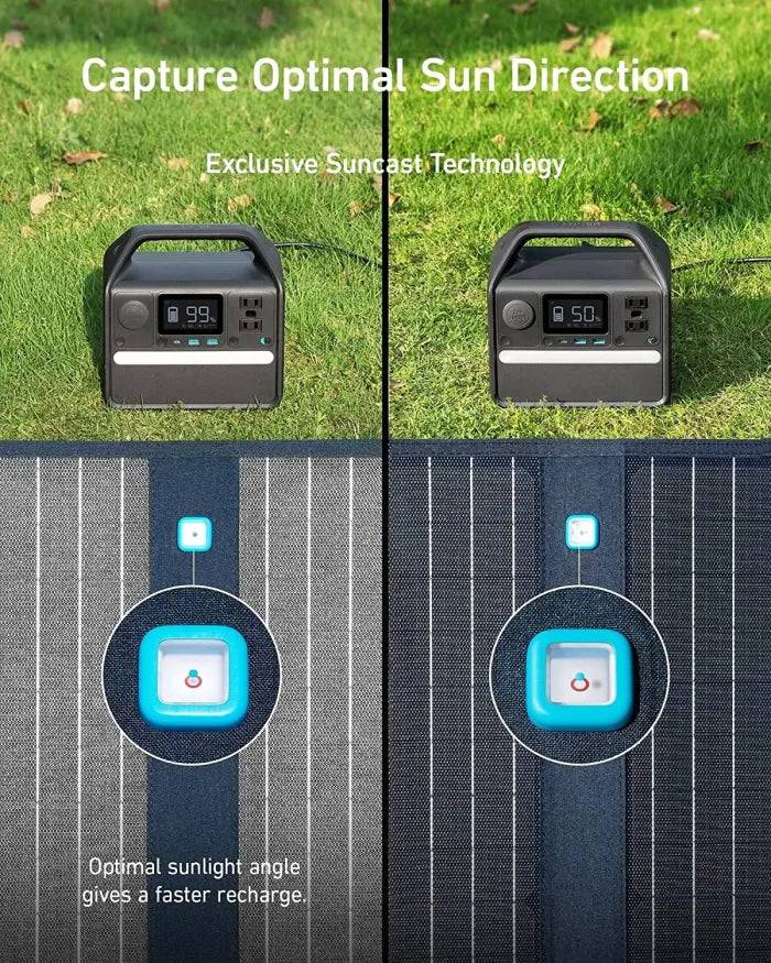 Anker 625 solar panel charging power station outdoors