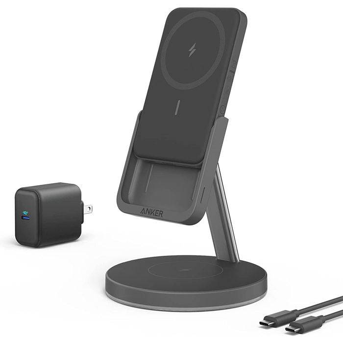 Anker 633 Magnetic Wireless Charger MagGo 5K black front view Kuwait
