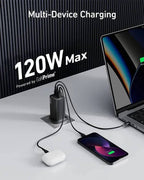 Anker 737 GaNPrime 120W charger ports detail