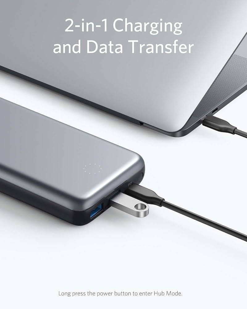 Anker PowerCore+ 19000 PD charging laptop via USB-C