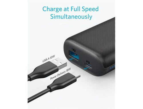 Anker PowerCore Metro 10000 black fabric texture close up