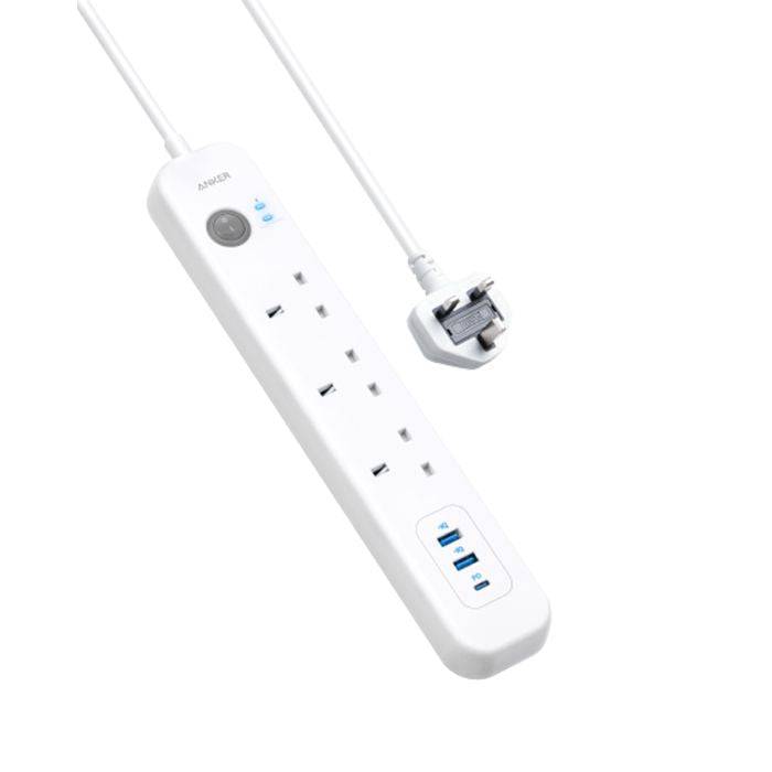 Anker PowerExtend USB-C 6-in-1 power strip white front view Kuwait
