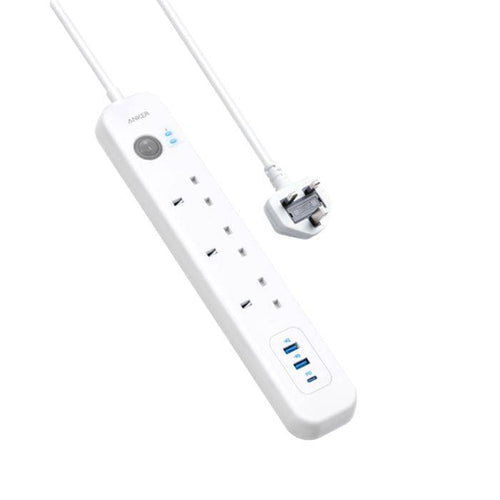 Anker PowerExtend USB-C 6-in-1 power strip white front view Kuwait