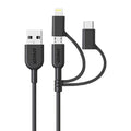 Anker PowerLine II 3-in-1 cable 0.9m black Micro USB USB-C Lightning Kuwait