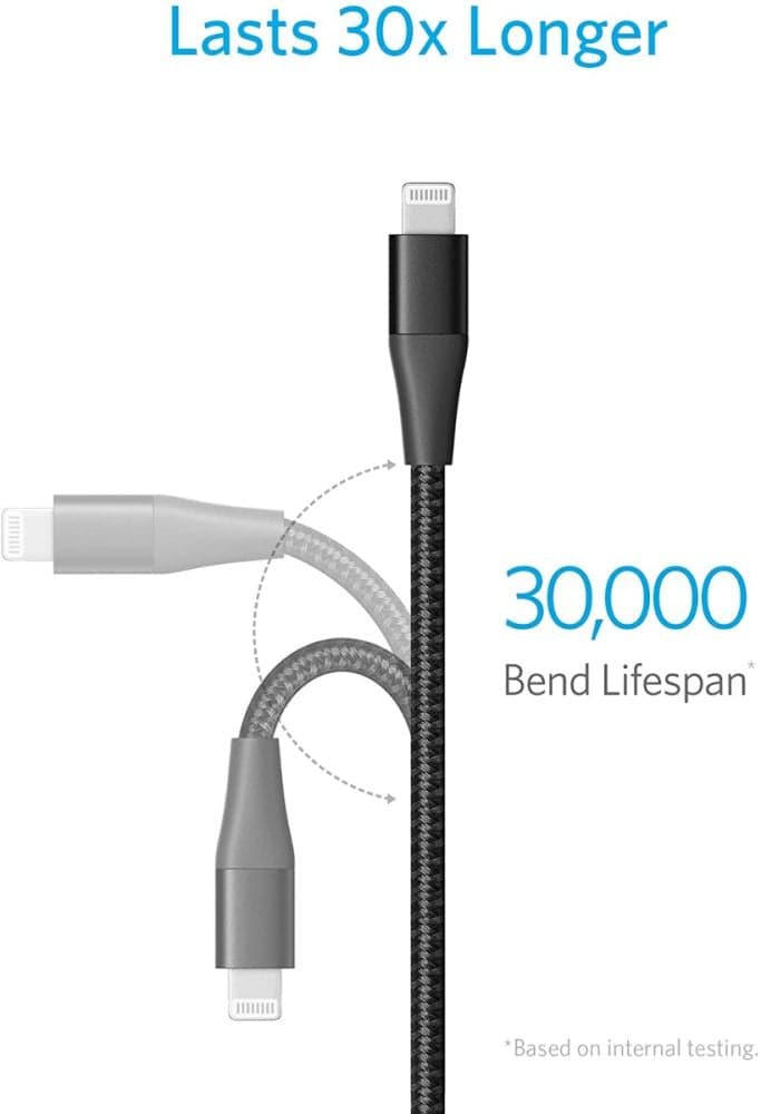 Anker PowerLine+ II cable MFi Lightning connector close up