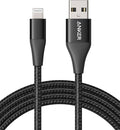 Anker PowerLine+ II Lightning cable 6ft black braided nylon front view Kuwait