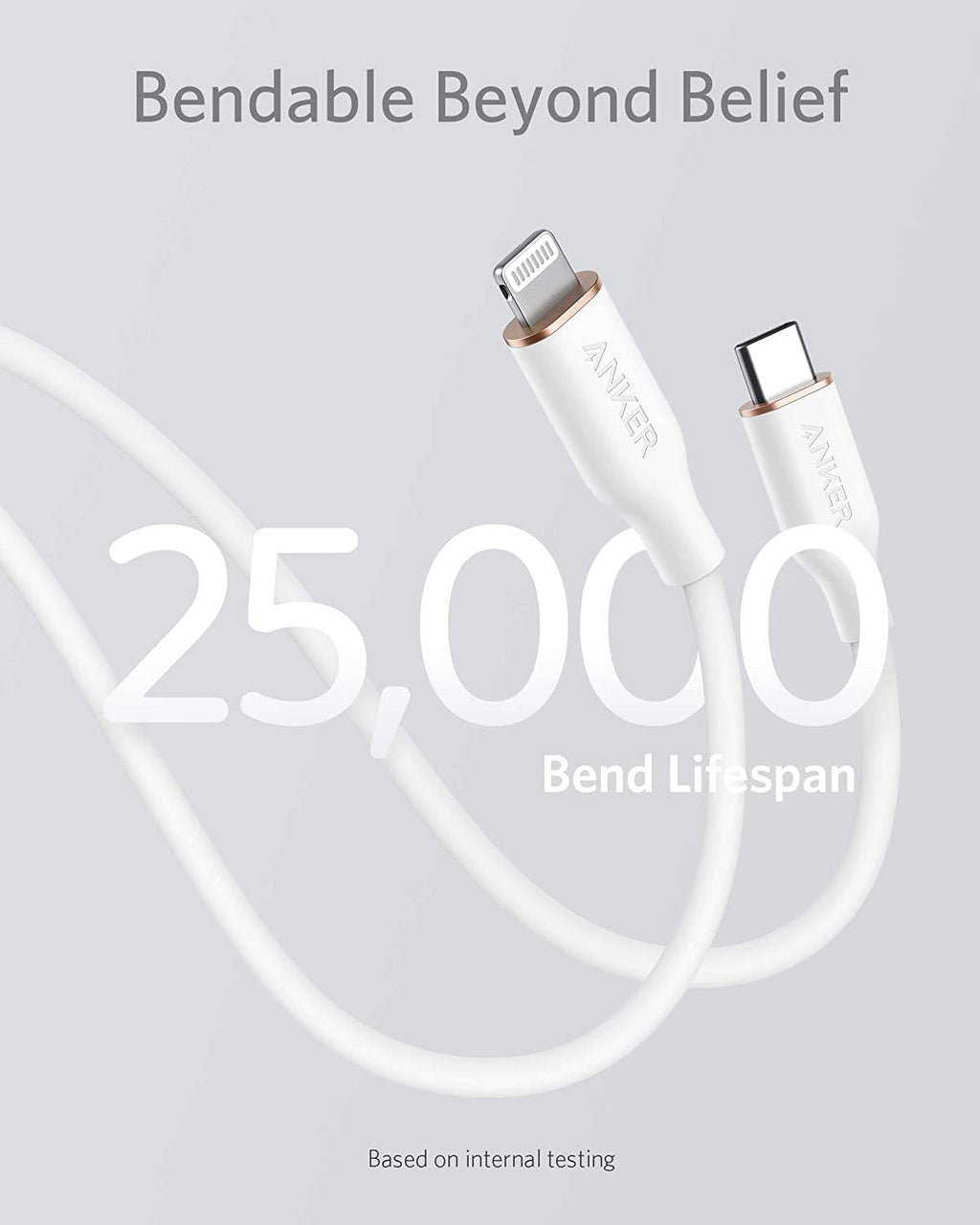 Anker PowerLine III Flow cable flexible silicone finish close up