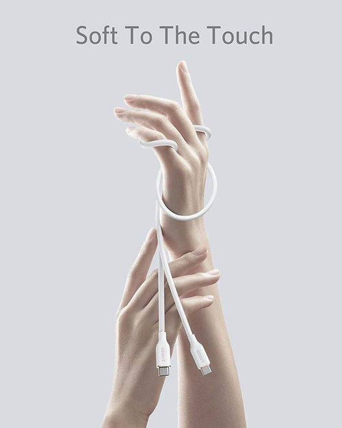Anker PowerLine III Flow silicone cable coiled white