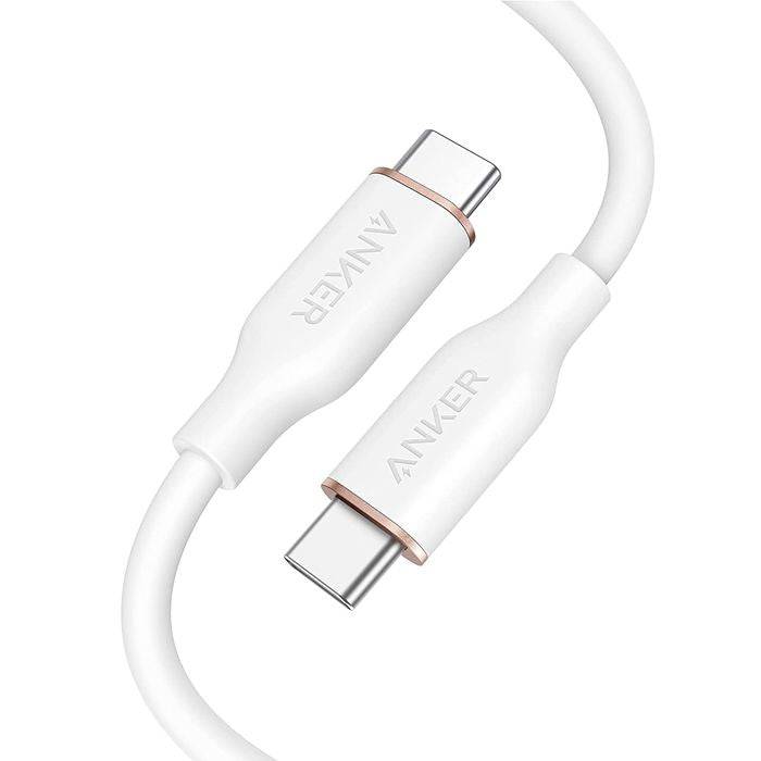 Anker PowerLine III Flow USB-C to USB-C 100W cable white front view Kuwait