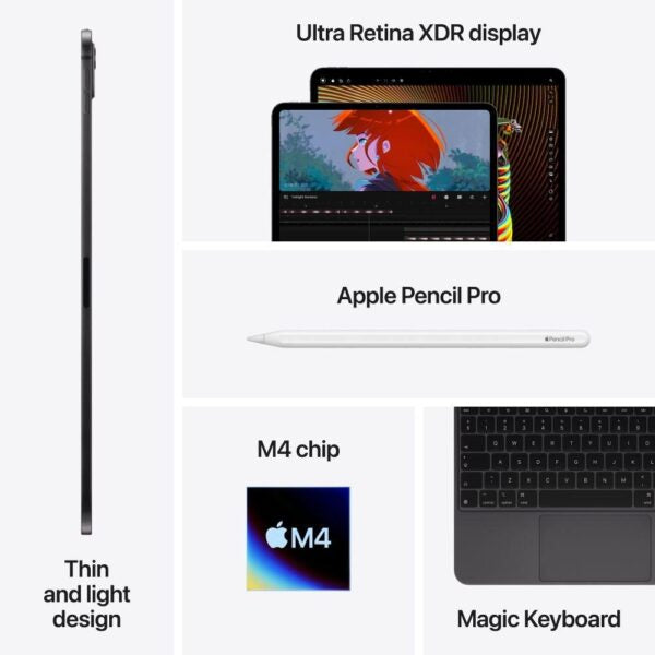 Apple iPad Pro M4 2024 11-inch 256GB WiFi Space Black side view