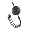 Baseus 3-in-1 cable Micro Lightning Type-C 1.2M front view