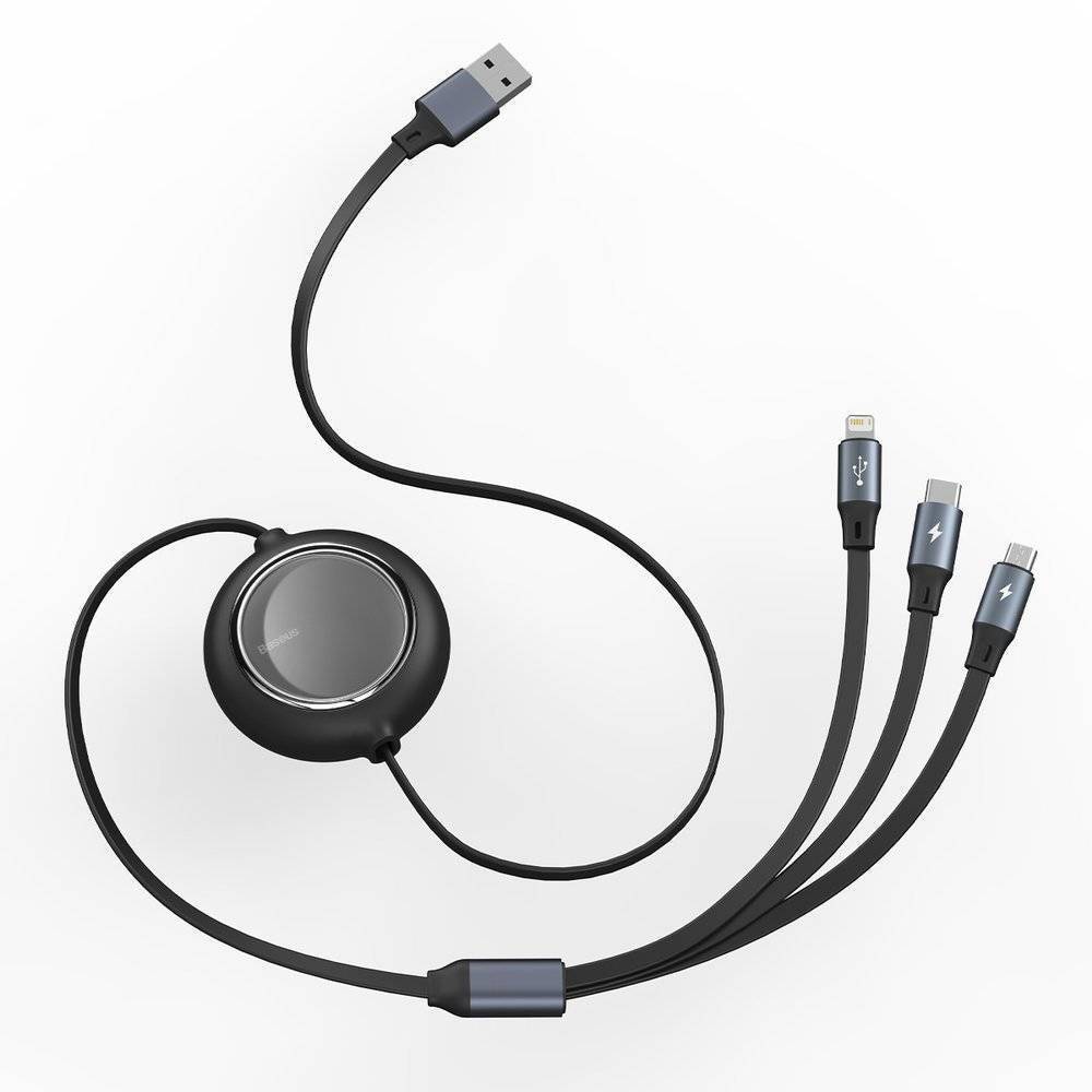 Baseus 3-in-1 cable connectors close up