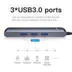 Baseus 6-in-1 Smart hub connected to MacBook
