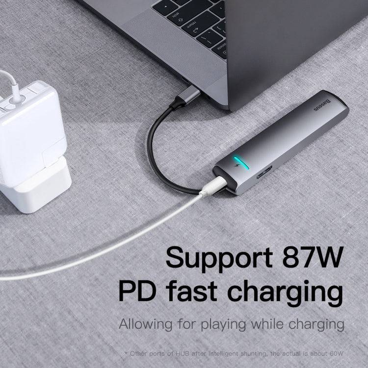 Baseus 6-in-1 USB-C hub side profile view