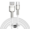 Baseus Cafule 66W USB-A to Lightning metal cable 6A 2M white front view Kuwait