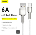Baseus Cafule 66W Lightning cable metal connector ends close up