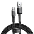 Baseus Cafule Cable USB to Type-C 2A 2M Gray Black Kuwait