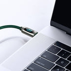 Baseus Display cable green USB-C connectors close up