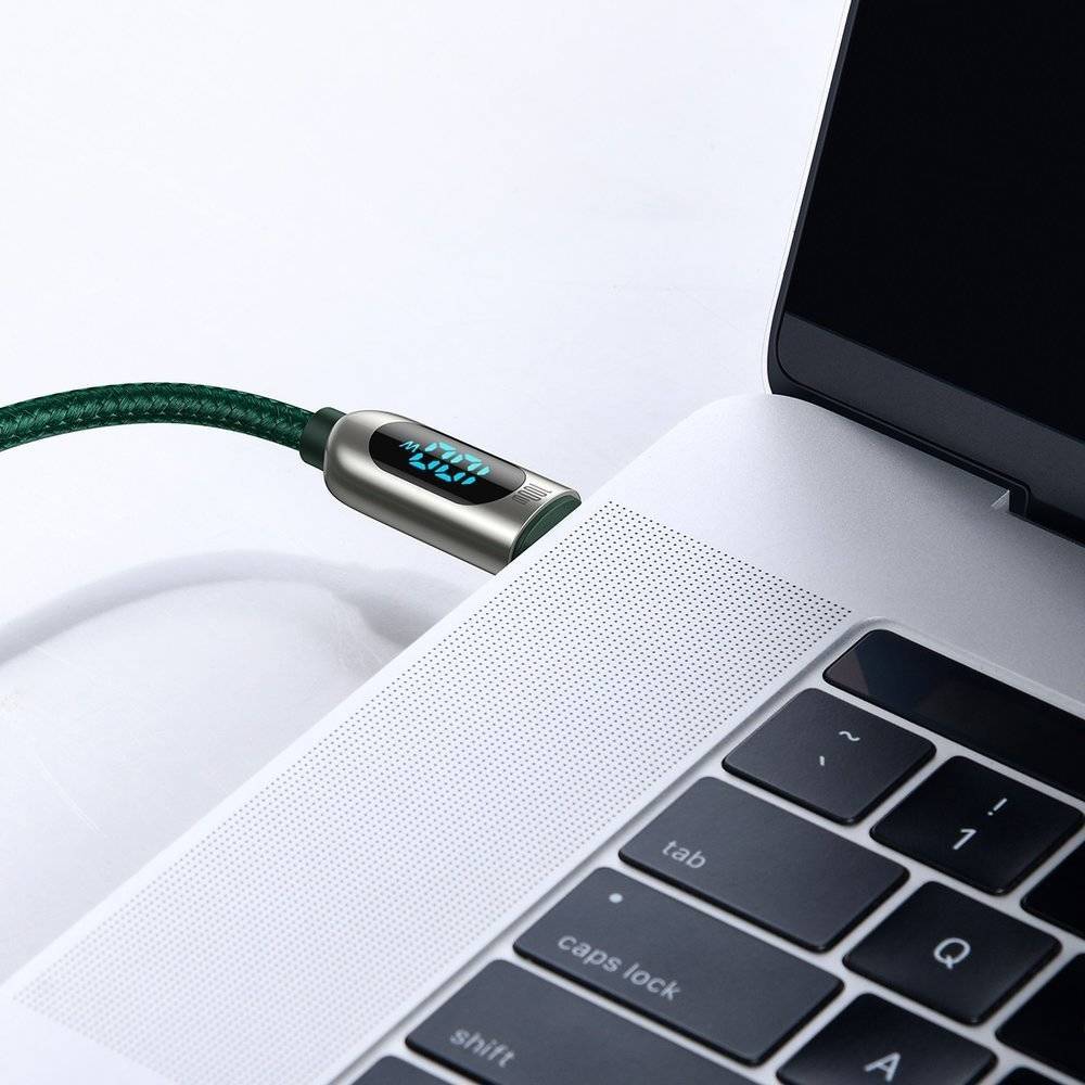 Baseus Display cable green USB-C connectors close up