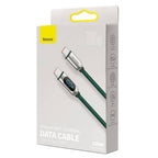 Baseus 100W green charging cable packaging and contents