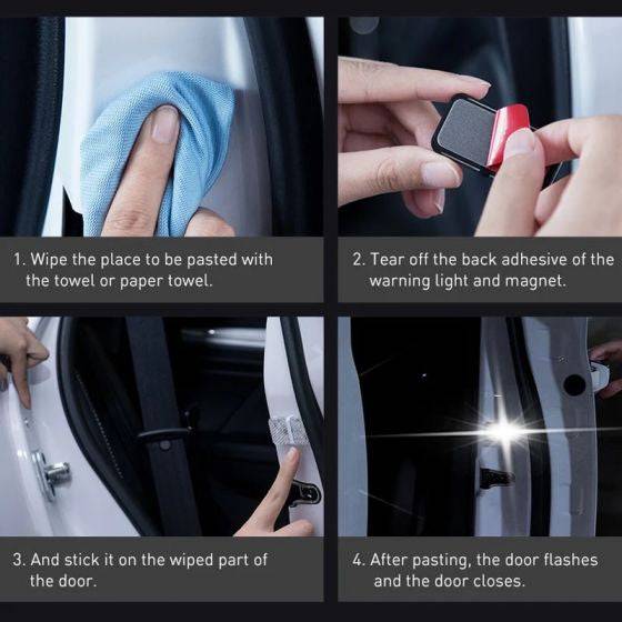 Baseus LED door warning light magnetic attachment detail