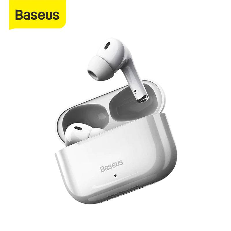 Baseus Encok W3 earbuds removed from case showing touch control surface