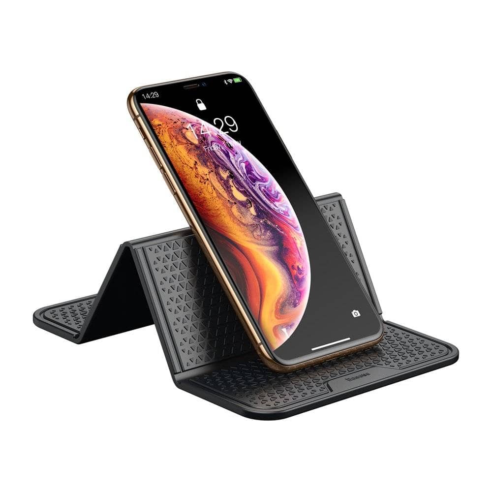Baseus folding phone holder with nanopad adhesive black front view