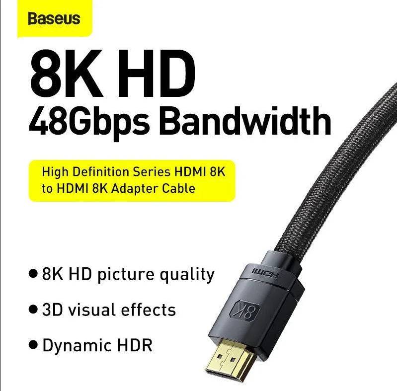 Baseus 8K to 8K HDMI cable 48Gbps bandwidth spec