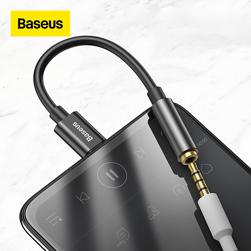 Baseus L54 USB-C audio adapter close up showing both connector ends