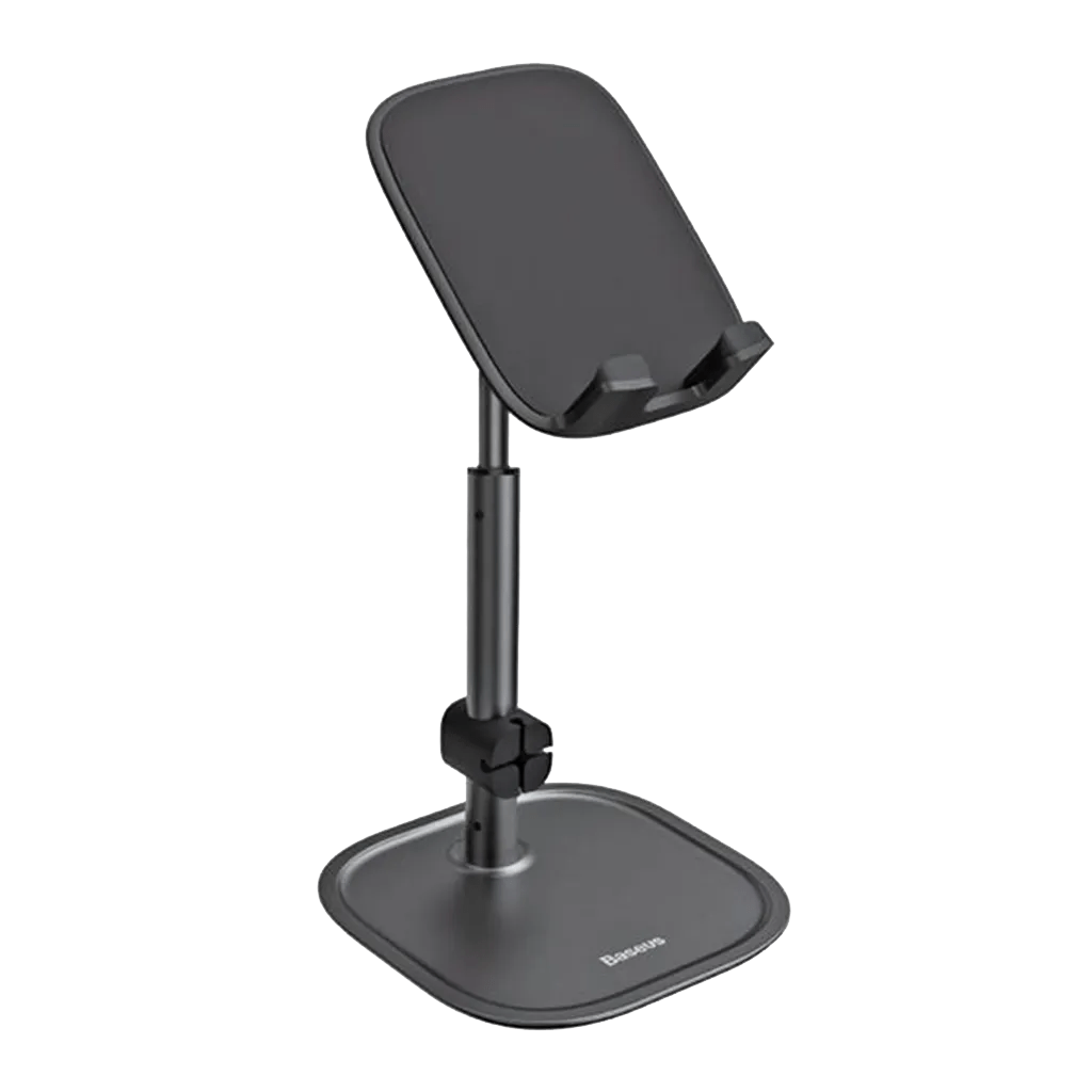 Baseus Literary Youth telescopic aluminum desktop phone stand black front view Kuwait