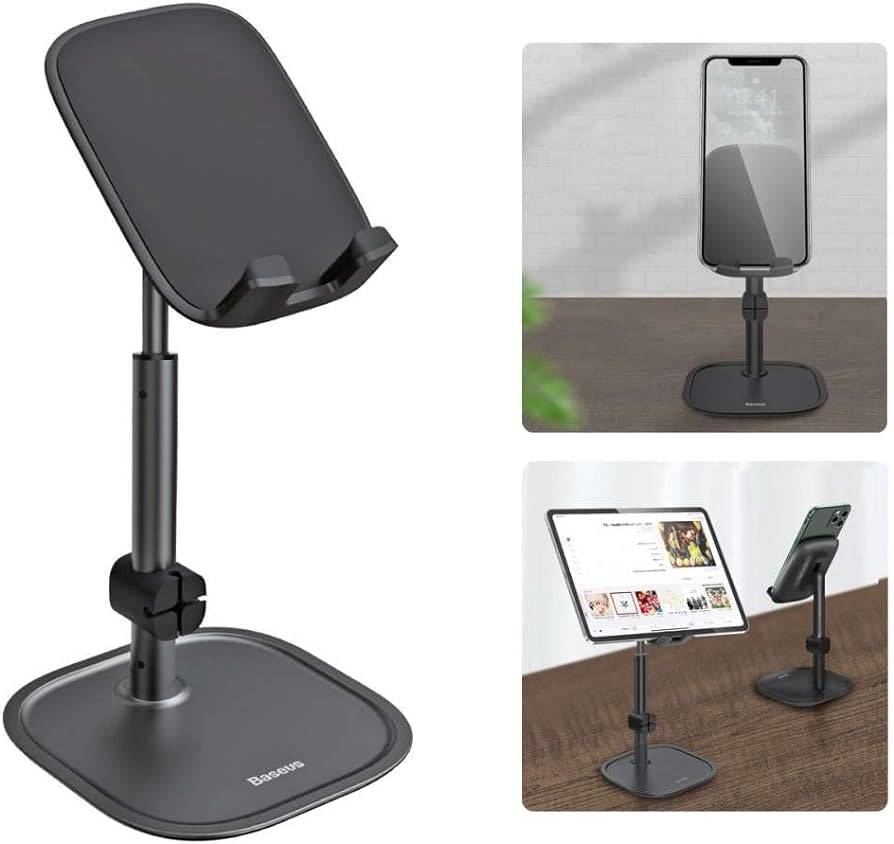 Baseus telescopic phone stand extended height with smartphone