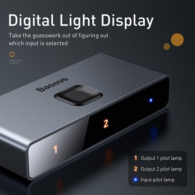 Baseus Matrix 4K HDMI switcher 1x2 configuration diagram