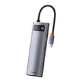Baseus Metal Gleam Series 8-in-1 Type-C hub docking station gray front view Kuwait