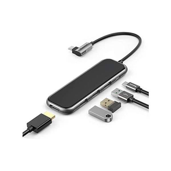 Baseus multi-functional hub ports detail 3x USB 3.0 and HDMI