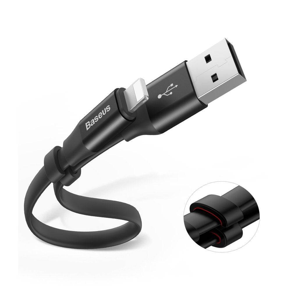 Baseus Nimble Lightning cable black connector detail close up