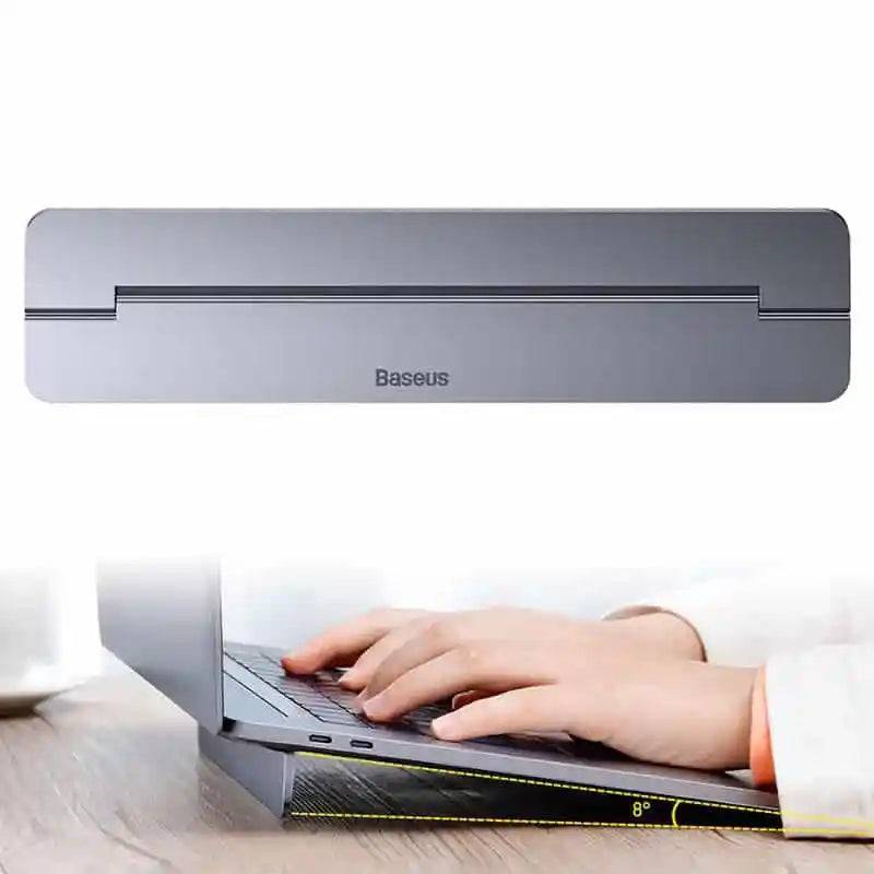Baseus Papery notebook holder dark gray front view for MacBook and iPad