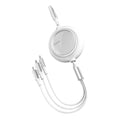 Baseus retractable 3-in-1 cable USB to Micro Lightning USB-C 1.2m front view Kuwait