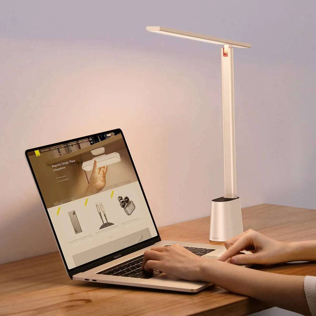 Baseus Smart Eye lamp on desk while studying