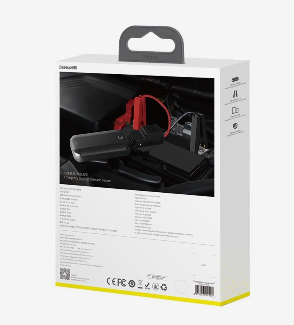 Baseus car jump starter safety features overview